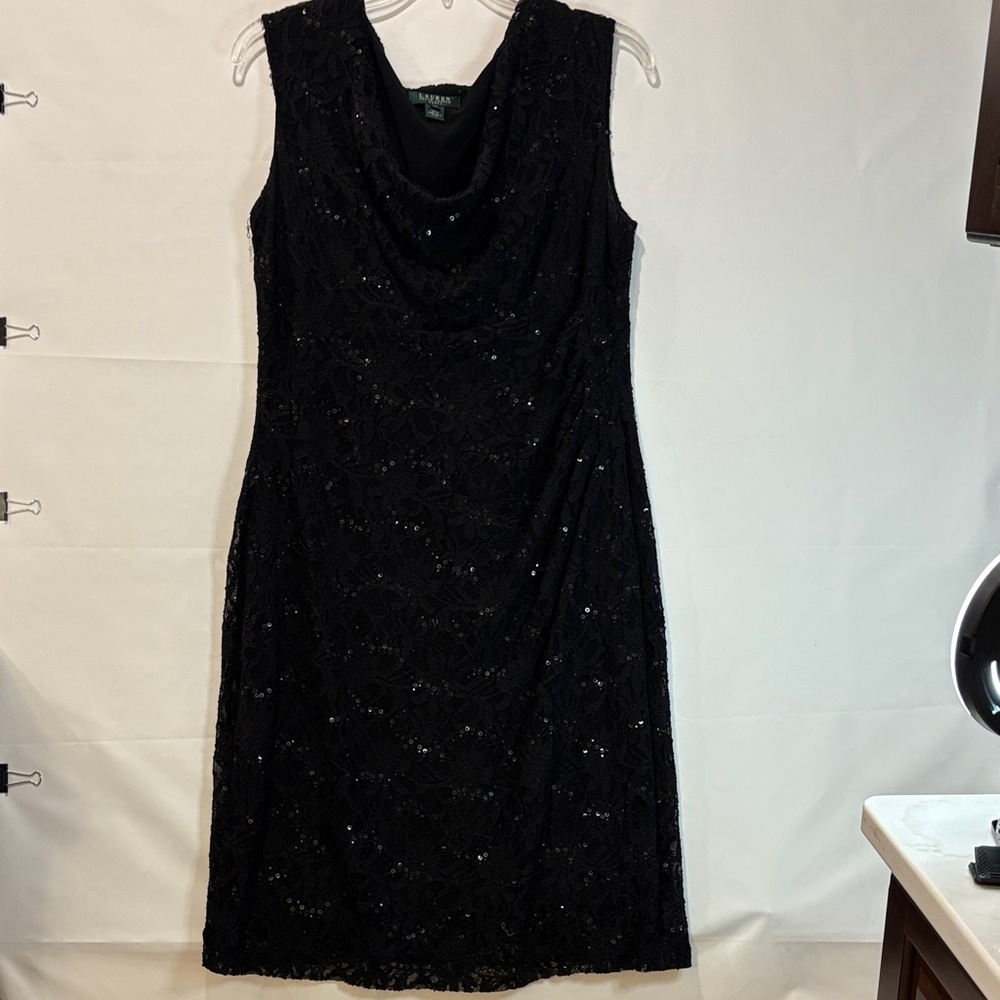 Lauren Ralph Lauren Black Lace Midi Dress